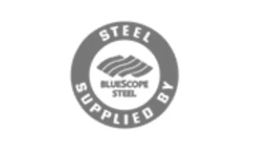 Steel Supplied by BlueScope Steel Logo